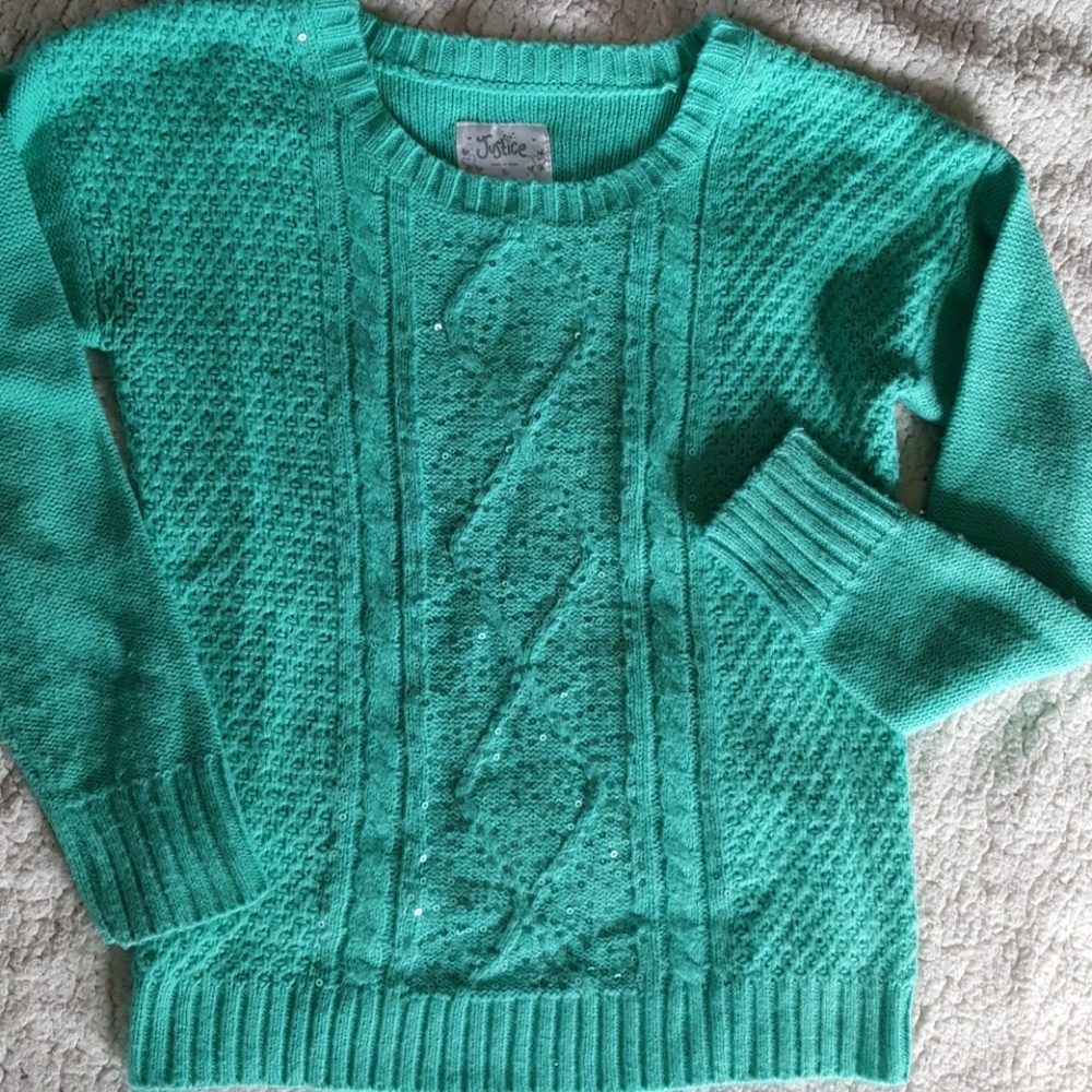 Justice girls cable knit sweater